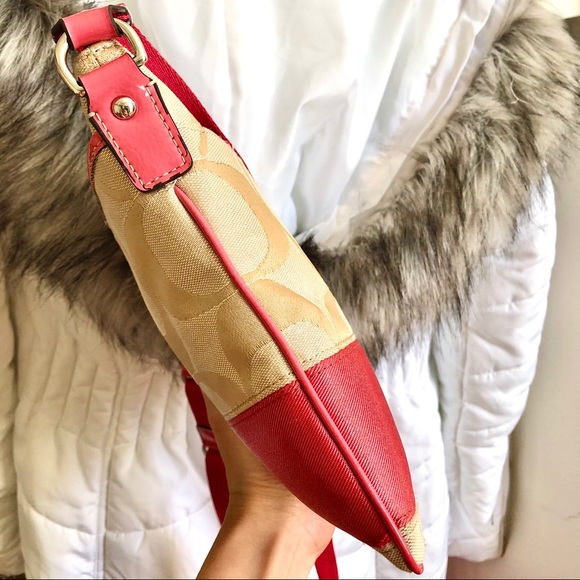 HP💘COACH⚡️Auth Signature Jacquard Crossbody Bag - Picture 4 of 10